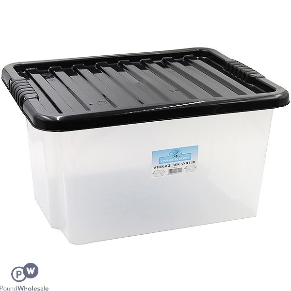 PLASTIC STORAGE BOX WITH LID LARGE 35LTR