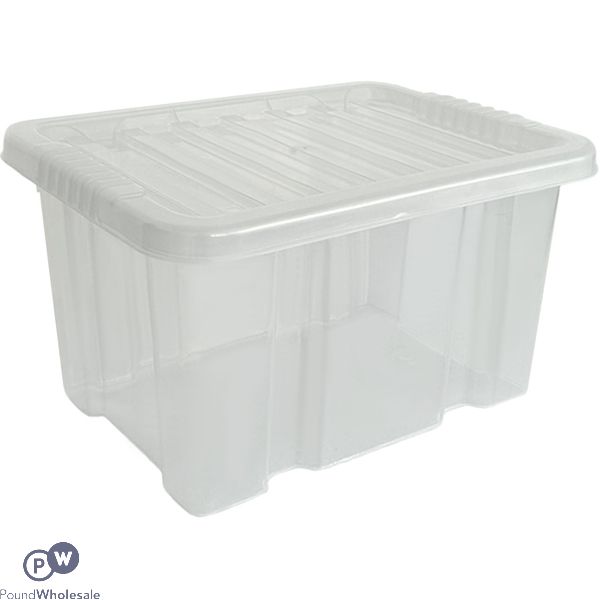 Clear Plastic Storage Box With Lid 24l