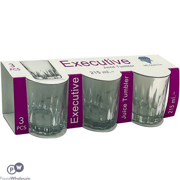 Prima Exclusive Glass Juice Tumbler 215ml 3 Pack