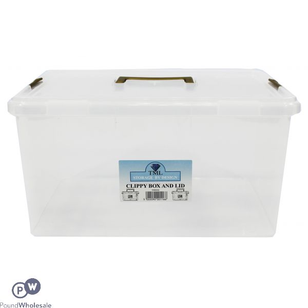 Clippy Plastic Storage Box 15ltr Clear