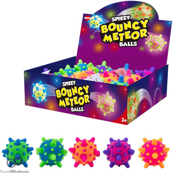 HOOT SPIKY BOUNCY METEOR BALLS ASSORTED COLOURS CDU