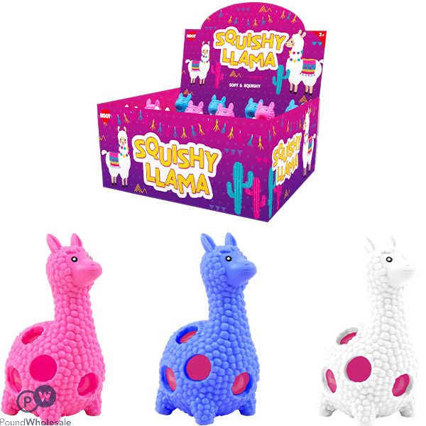 Hoot Squishy Crystal Bead Llama Assorted Colours Cdu