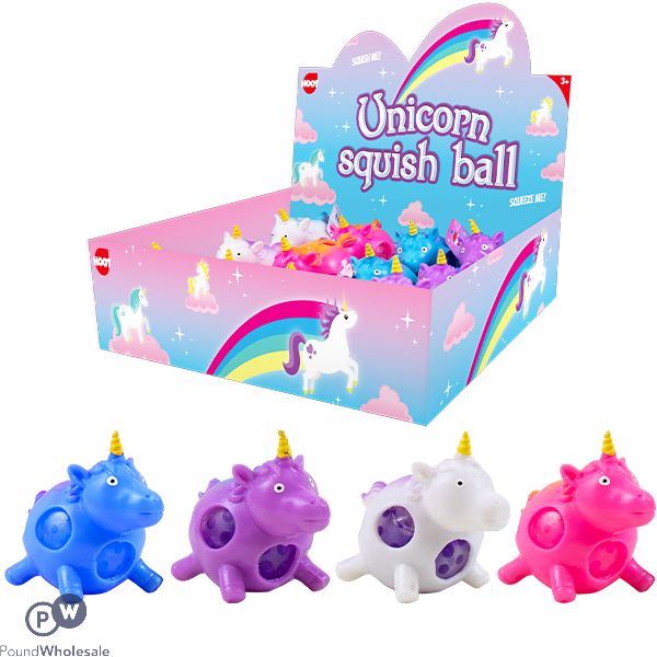 Hoot Light-Up Squishy Crystal Bead Unicorn Assorted Colours CDU