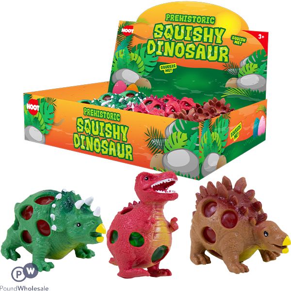 Hoot Squishy Bead Dinosaur Assorted Cdu