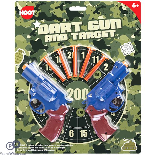 Hoot Pistol Dart Gun & Target Play Set