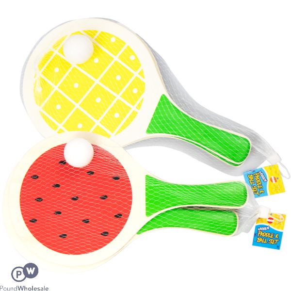 HOOT WOODEN PADDLE & BALL SET ASSORTED