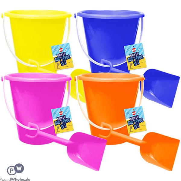 HOOT BUCKET & SPADE SET ASSORTED COLOURS