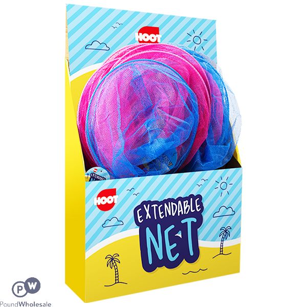 HOOT EXTENDABLE NET 65CM ASSORTED COLOURS CDU