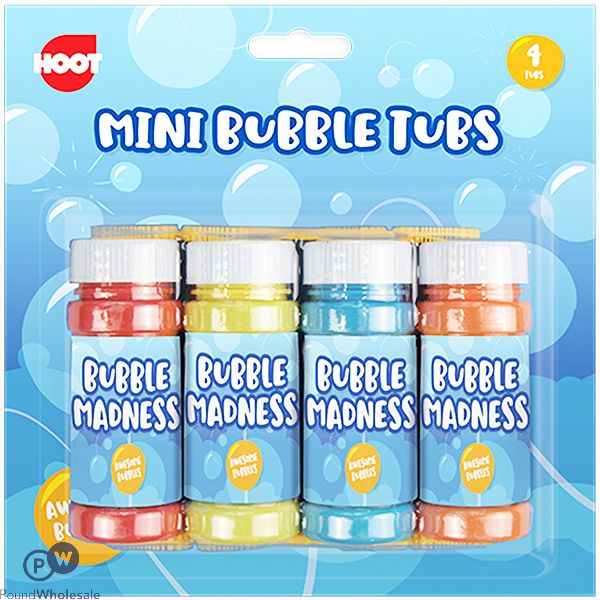 Hoot Mini Bubble Tubs 50ml Assorted 4 Pack