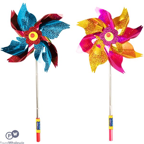 HOOT EXTENDABLE WINDMILL 74CM ASSORTED COLOURS