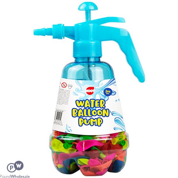 Hoot Water Balloon Pump With Waterbombs 300 Pack