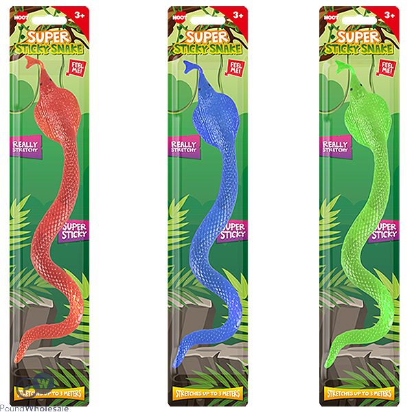 Hoot Super Sticky Stretch Snake 3m Assorted Colours