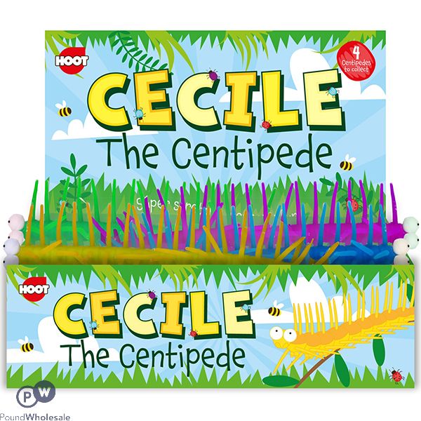 HOOT CECILE THE CENTIPEDE 26CM CDU ASSORTED COLOURS