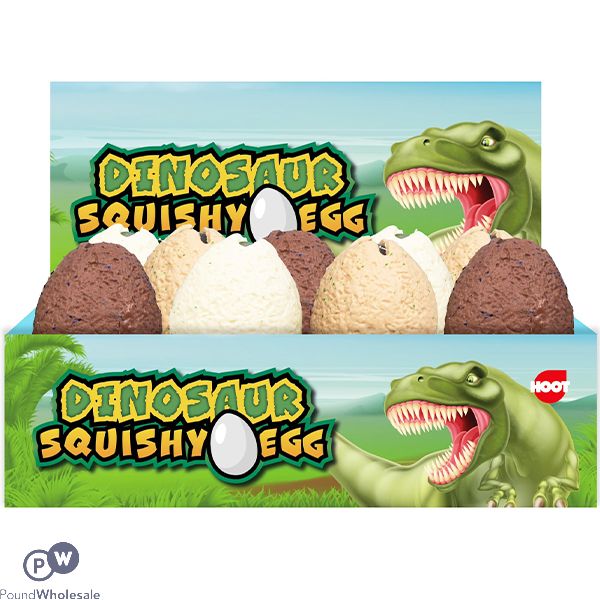 Hoot Squishy Dinosaur Egg CDU Assorted