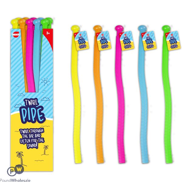 Hoot Twirl Pipe Toy 60cm Cdu Assorted Colours