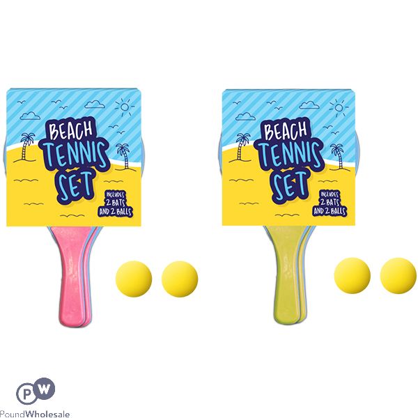 HOOT BEACH TENNIS SET ASSORTED COLOURS