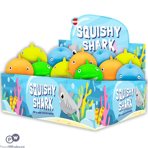 Hoot Squishy Shark Squish Toy Cdu Assorted Colours