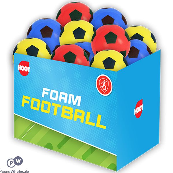 Hoot Foam Football 18cm Cdu Assorted Colours
