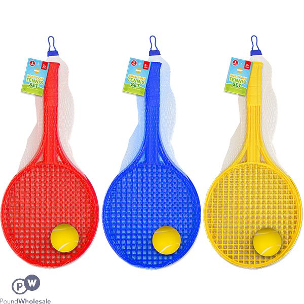 Hoot Soft Tennis Set 3pc Assorted Colours