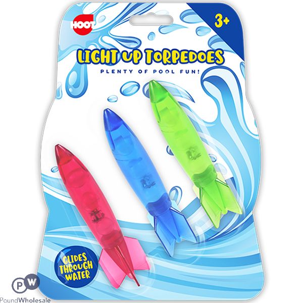 Hoot Assorted Colour Light-up Torpedoes 3 Pack