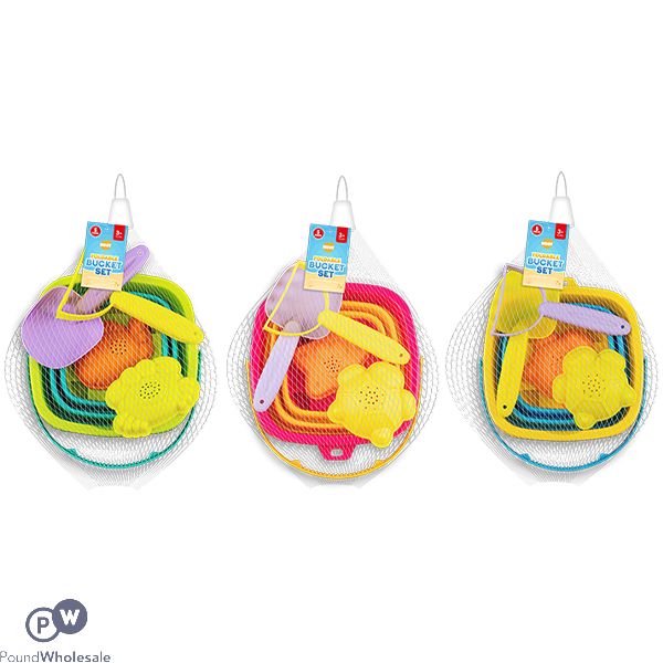 Hoot Foldable Bucket Set 5pc Assorted Colours