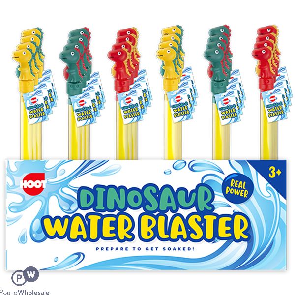 Hoot Dinosaur Water Blaster Cdu Assorted Colours