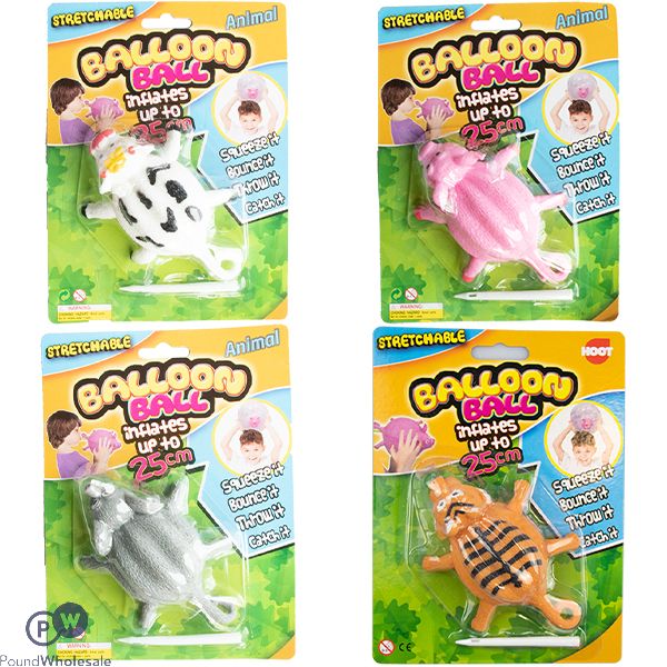 Hoot Stretchy Animal Balloon Ball Toy Assorted