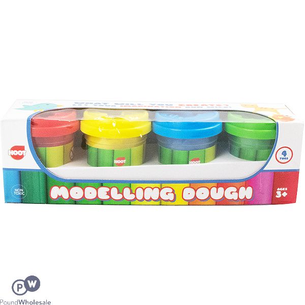 Hoot Assorted Colour Modelling Dough Set 4 Pack