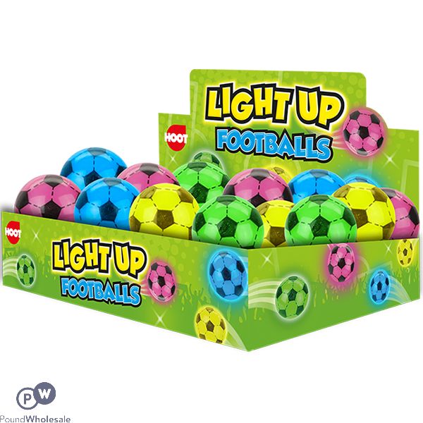 Hoot Light Up Football 5.6cm Cdu Assorted Colours