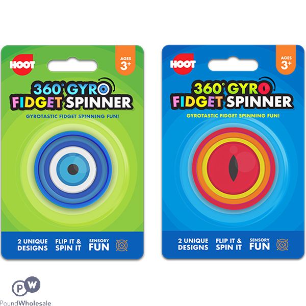 Hoot 360° Gyro Fidget Spinner Assorted Colours