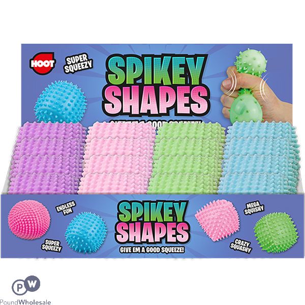 Hoot Super Squeezy Spiky Shapes Squish Toys CDU Assorted
