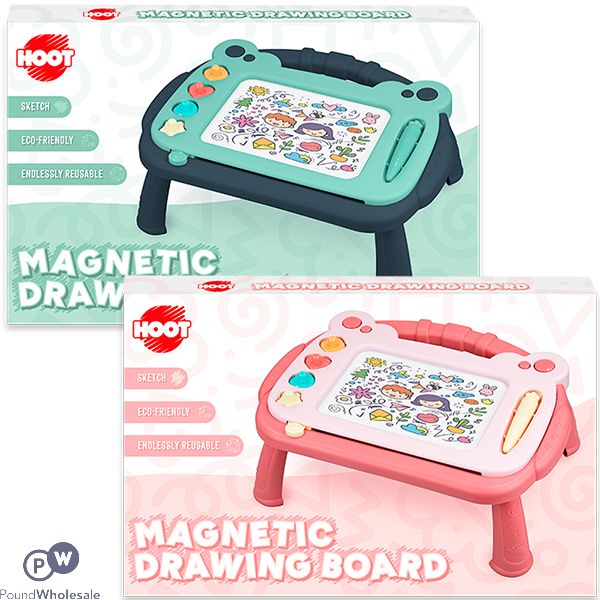 Hoot Magnetic Drawing Board Table Play Set Assorted Colours
