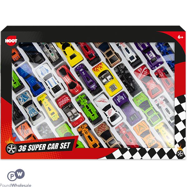 Hoot Assorted Model Super Car Toy Set 36 Pack
