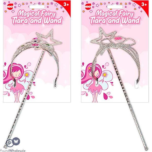 Hoot Sparkly Tiara & Wand Dress-up Set Assorted