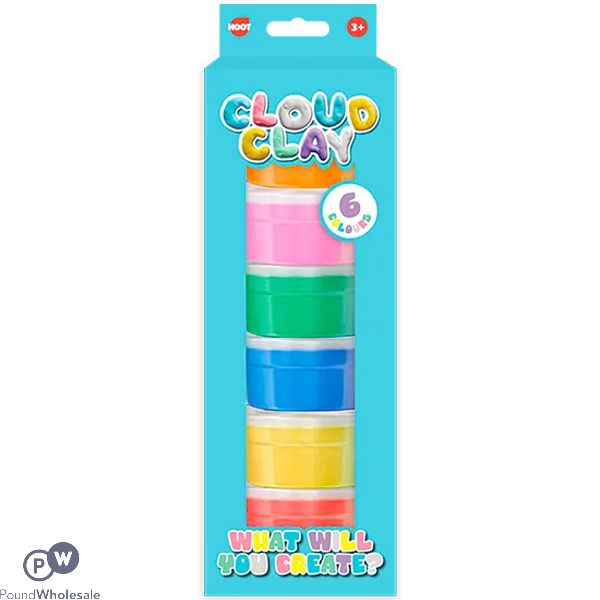 Hoot Super Light Mixed Colour Cloud Clay Set 6pc