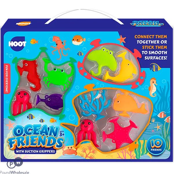 Hoot Ocean Friends Suction Grip Sea Characters 10 Pack