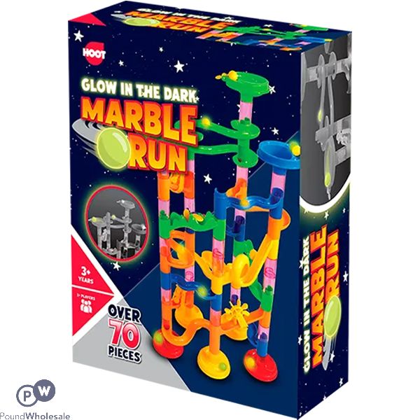 Hoot Glow In The Dark Marble Run Play Set 70pc+
