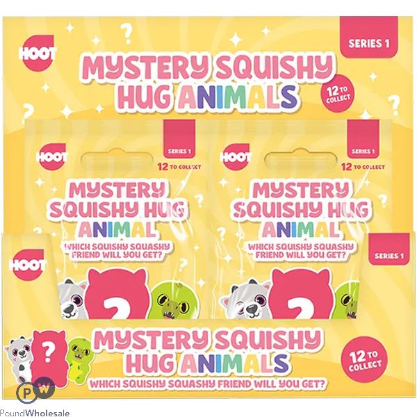 Hoot Series 1 Mystery Squishy Hug Animals Cdu Assorted