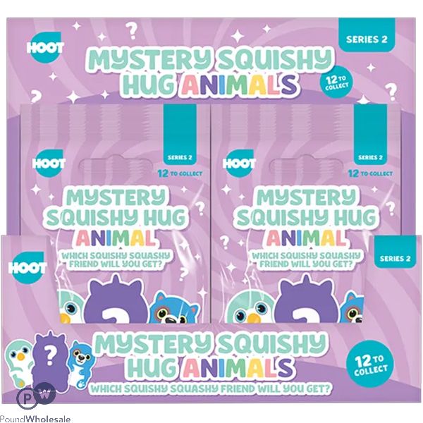 Hoot Series 2 Mystery Squishy Hug Animals Cdu Assorted