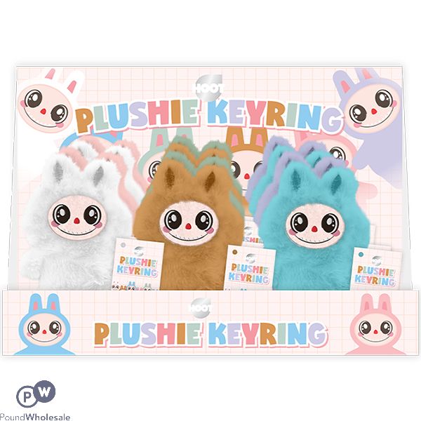 Hoot Plushie Bunny Character Keyring 8cm Cdu Assorted Colours