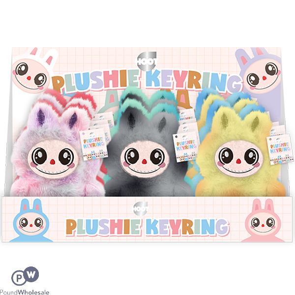 Hoot Two-tone Plushie Bunny Character Keyring 15cm Cdu Assorted Colours