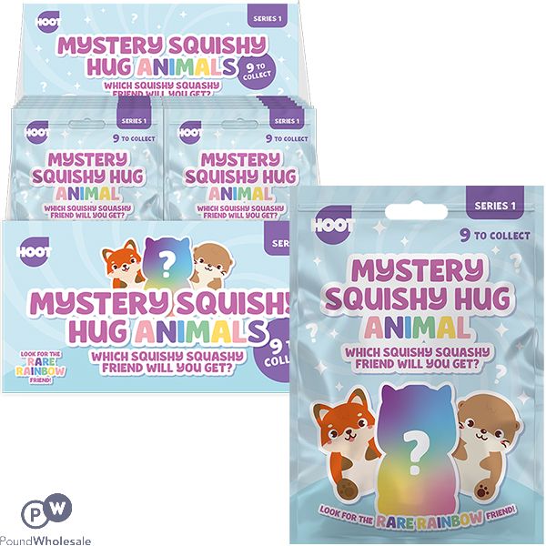 Hoot Series 1 Mystery Squishy Hug Animal Cdu Assorted