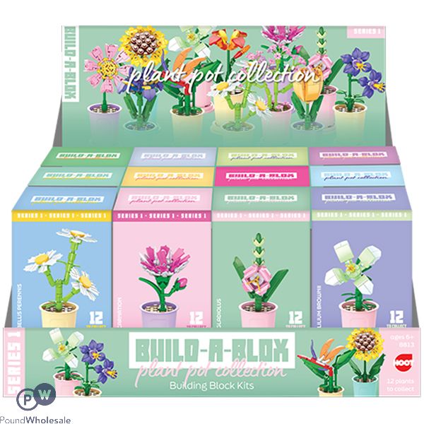 Hoot Series 1 Build-a-blox Plant Pot Collection Building Block Kits Cdu Assorted