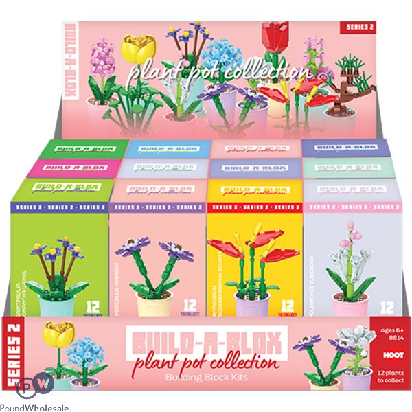 Hoot Series 2 Build-a-blox Plant Pot Collection Building Block Kits Cdu Assorted