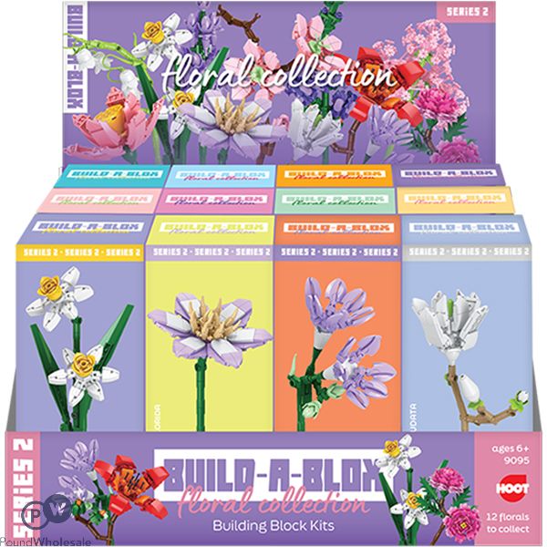 Hoot Series 2 Build-a-blox Floral Collection Building Block Kits Cdu Assorted