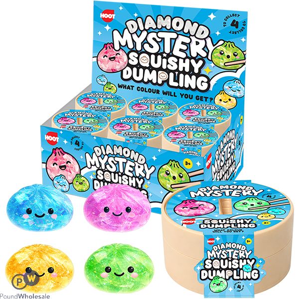 Hoot Diamond Mystery Squishy Dumpling Squish Toy 8.2cm Cdu Assorted Colours