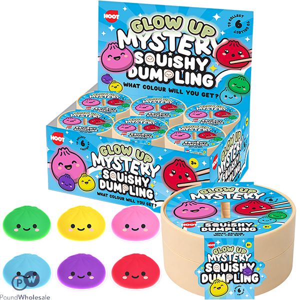 Hoot Glow Up Mystery Squishy Dumpling Squish Toy 8.2cm Cdu Assorted Colours