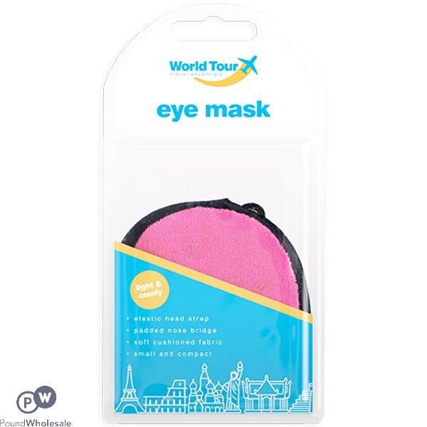 WORLD TOUR TRAVEL EYE MASK ASSORTED COLOURS