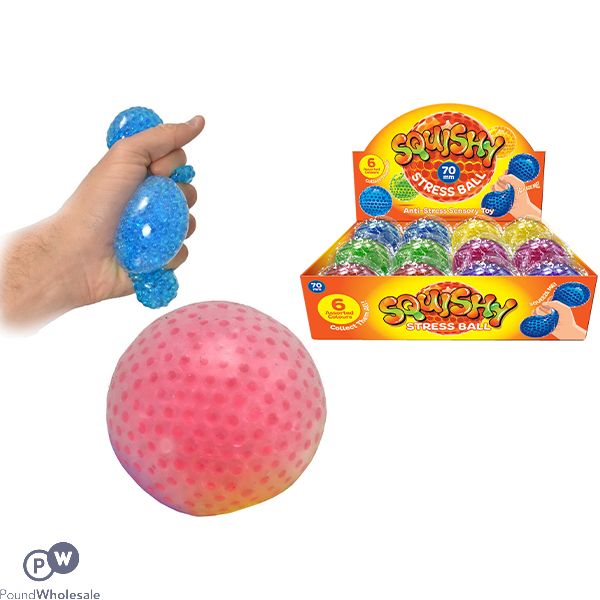 Squishy Stress Ball 70mm CDU Assorted Colours