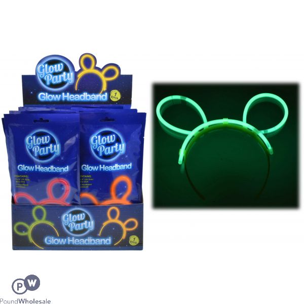 Glow Party Foil Bag Glow Headband Cdu Assorted Colours